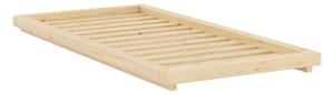 Łóżko jednoosobowe z litego drewna sosnowego bez zagłówka ze stelażem 90x200 cm w naturalnym kolorze Dock – Karup