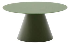 Zielony okrągły stolik ze szklanym blatem ø 80 cm Wilshire – Kave Home