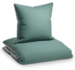 Sleepwise Soft Wonder-Edition, pościel, 135 x 200 cm, zielono-szara/jasnoszara