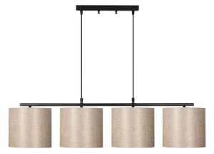 Czarna lampa wisząca z tekstylnym kloszem Baston – Opviq lights