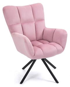 MebleMWM Fotel welurowy różowy CL-18030-2