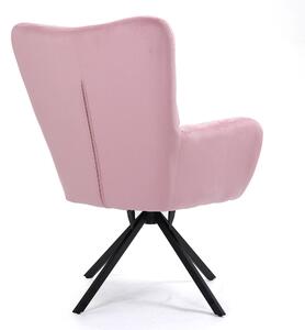MebleMWM Fotel obrotowy CL-18030-2 | Welur | Różowy