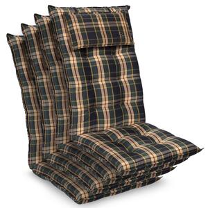 Blumfeldt Sylt, poduszka na krzesło ogrodowe z wysokim oparciem, poduszka na fotel ogrodowy, poliester, 50 x 120 x 9 cm, 4 x nakładka