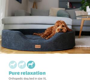 Brunolie Lotte, legowisko dla psa, łóżko, możliwość prania, ortopedyczne, antypoślizgowe, oddychające, pianka z pamięcią kształtu, rozmiar XL (120 x 20 x 100 cm)