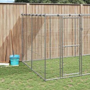 Kojec dla psa, z zadaszeniem, stal galwanizowana, 12,1 m²