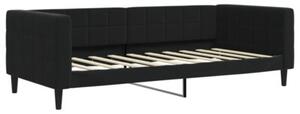 Sofa z materacem do spania, czarna, 90x190 cm, aksamit