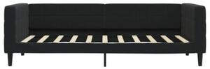 Sofa z materacem do spania, czarna, 90x190 cm, aksamit