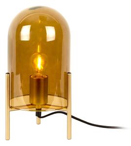 Musztardowa szklana lampa stołowa Leitmotiv Bell, wys. 30 cm