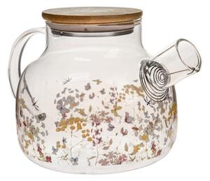 Szklany dzbanek do herbaty 1 l Flowers – Dakls