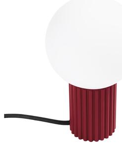 Bordowa lampa stołowa ze szklanym kloszem (wysokość 19 cm) Orbital – Sollux