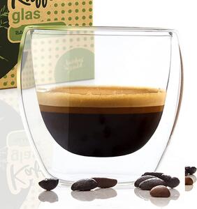 Bambuswald Kubek termiczny do kawy, szklany, 100 ml, wykonany ręcznie, szkło borokrzemowe