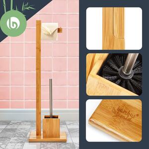 Blumfeldt Zestaw do toalety, ze szczotką, 23 x 74 x 19,5 cm, odporny wilgoć, bambus