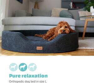 Brunolie Lotte, legowisko dla psa, łóżko, możliwość prania, ortopedyczne, antypoślizgowe, oddychające, pianka z pamięcią kształtu, rozmiar L (100 x 20 x 80 cm)