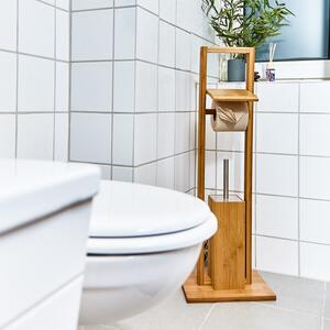 Blumfeldt Zestaw do toalety, ze szczotką, 36 x 82 x 21 cm, odporny wilgoć, bambus