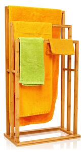 Blumfeldt Stojak na ręczniki, 3 ramiona, 42 x 80 x 24 cm, różna wysokość, bambus