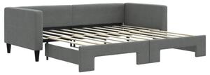 Sofa rozsuwana, ciemnoszara, 90x190 cm, tkanina