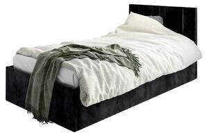 Czarne welwetowe łóżko młodzieżowe Casini 3X - 3 rozmiary