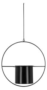 Czarny wiszący kwietnik z doniczką Esschert Design Planter
