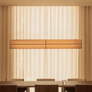 Audo Copenhagen Lampa wisząca Hashira, możliwość ściemniania, kremowy / amber, salon / jadalnia, tkanina / materiał / jedwab