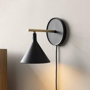 Audo Copenhagen Audo kinkiet LED Cast, czarny, IP44, ściemniany, wtyczka