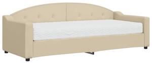 Sofa z materacem do spania, kremowa, 80x200 cm, tkanina
