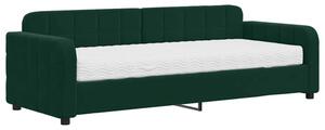 Sofa z materacem do spania, ciemnozielona, 80x200 cm, aksamit