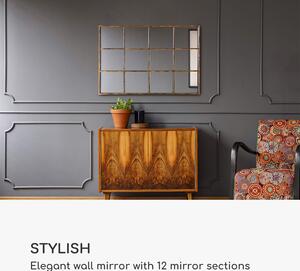 Casa Chic Soho, lustro ścienne, lustro okienne, metalowa rama, prostokątne, 90 x 60 cm, styl vintage