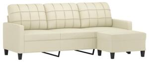 Sofa 3-osobowa z podnÃ³Å¼kiem, kremowa, 180 cm, sztuczna skÃ³ra