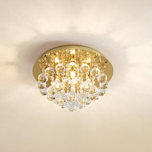 Lampa sufitowa kryształowa Gillion Lindby, możliwość ściemniania, mosiężny / złoty, salon / jadalnia, kryształ, design