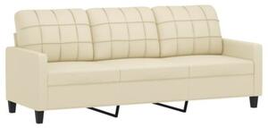 Sofa 3-osobowa z podnÃ³Å¼kiem, kremowa, 180 cm, sztuczna skÃ³ra