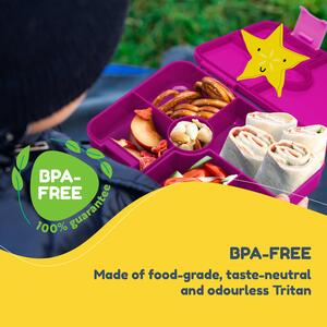 Klarstein schmatzfatz Lite, śniadaniówka, lunchbox, 6 przegródek, 20,8 x 4,5 x 15 cm, nie zawiera BPA, Tritan