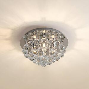 Lampa sufitowa kryształowa Antonino Lindby, możliwość ściemniania, chromowy / srebrny, salon / jadalnia, kryształ, nowoczesny