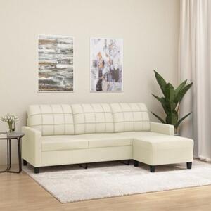 Sofa 3-osobowa z podnÃ³Å¼kiem, kremowa, 180 cm, sztuczna skÃ³ra