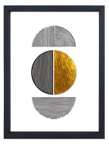 Szklany obraz w czarnej ramie Vavien Artwork Shapes II., 32x42 cm