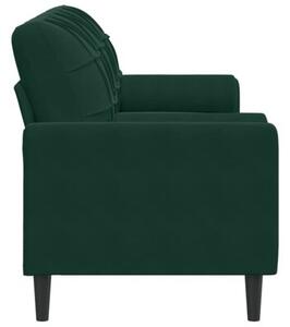 Sofa 3-osobowa z poduszkami, ciemnozielona, 180 cm, aksamit