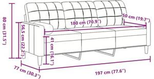 Sofa 3-osobowa z poduszkami, ciemnozielona, 180 cm, aksamit