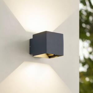 Kinkiet zewnętrzny LED Esani Lindby, czarny, aluminium, nowoczesny
