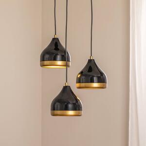 Lampa wisząca Yildo Opviq, możliwość ściemniania, czarny, salon / jadalnia, metal, nowoczesny