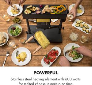 Klarstein Appenzell XL, grill raclette, grill elektryczny, 600 W, termostat, 2 uchwyty na ser