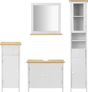 4-częściowy zestaw szafek łazienkowych z lustrem