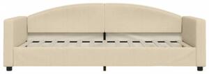Sofa z materacem do spania, kremowa, 90x200 cm, tkanina