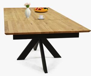Drewniany rozkładany stół na metalowych nogach 180 x 100 cm