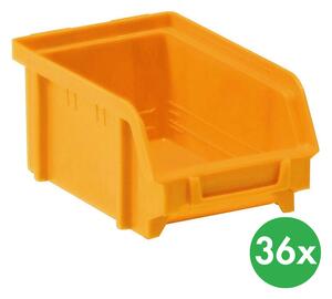 Plastikowe pojemniki BASIC, 103 x 166 x 73 mm, 36 szt., żółto-pomarańczowy