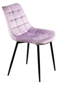 Krzesło tapicerowane solidne BELLA Różowe Noga Czarna
