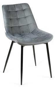Krzesło tapicerowane eleganckie BELLA Ciemnoszare Noga Czarna