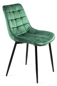 Krzesło tapicerowane stylowe BELLA Zielone Noga Czarna