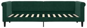 Sofa z materacem do spania, ciemnozielona, 80x200 cm, aksamit