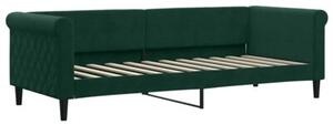 Sofa z materacem do spania, ciemnozielona, 80x200 cm, aksamit