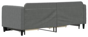 Sofa rozsuwana z szufladami, ciemnoszara, 80x200 cm, tkanina