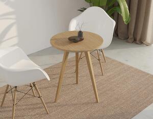 Drewniany okrągły stolik pomocniczy 60 cm